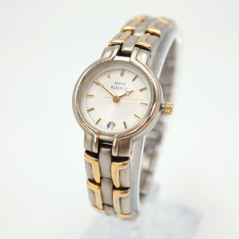 Anne Klein II Womens Watch 23mm Date Two Tone Bracelet 10/4849 w New Battery